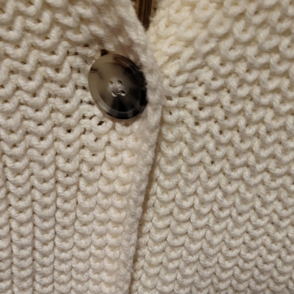Madewell Cream Button-Up Knit Cardigan Size XL - Picture 3 of 7